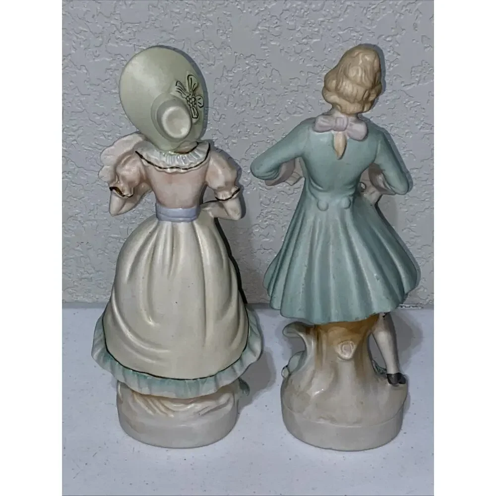 Vintage Made In Occupied Japan‎ Figurines Bisque Colonial Courting Couple 10.5”